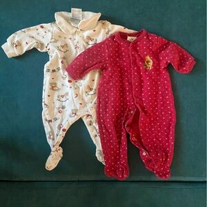 Christmas infant Pajama Bundle size 0-3 Vintage